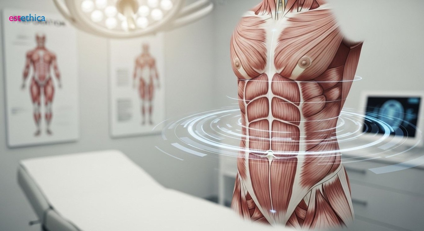 Abdominal etching procedure illustration