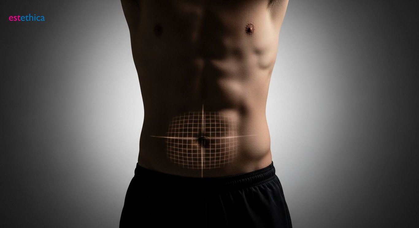 Abdominal etching procedure for sculpted abs