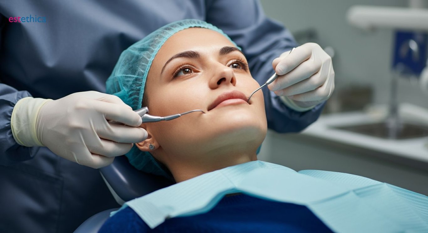 Dental implants consultation with dentist and patient