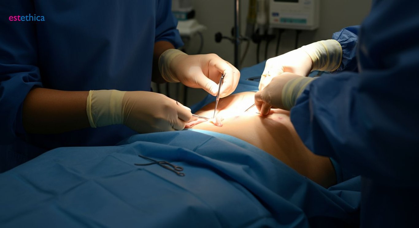 Tummy tuck surgery repairing muscle damage
