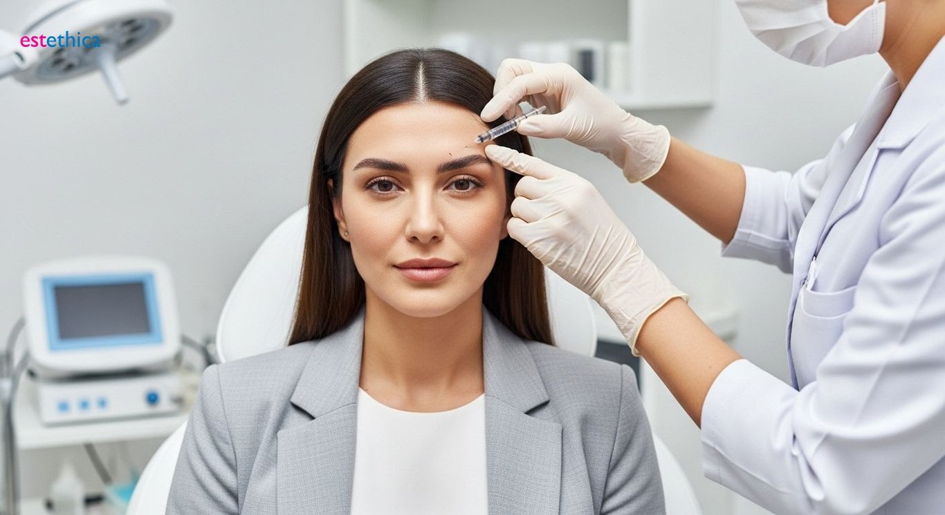 Botoks tedavisi öncesi ve sonrası görünüm