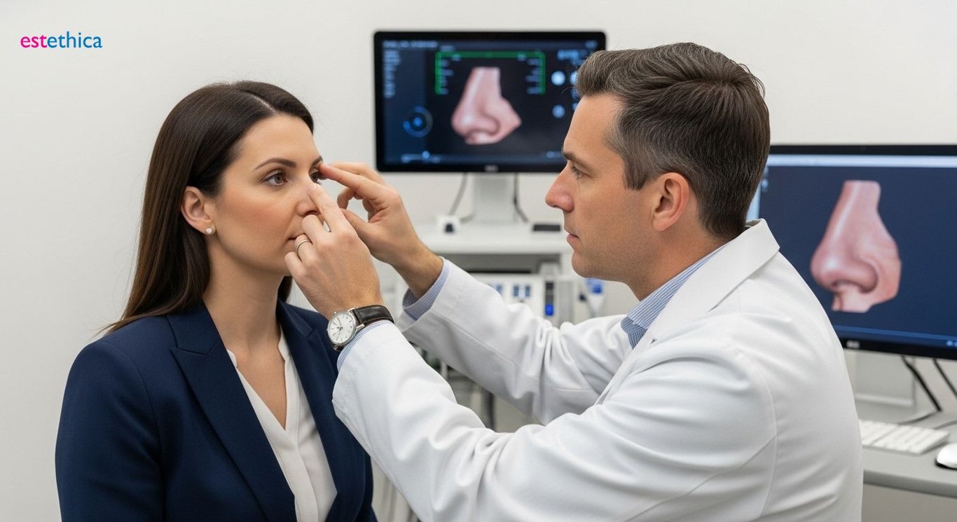 Nose surgery for septal deviation