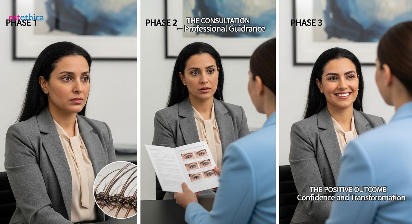 زراعة الحواجب بتقنية الاقتطاف: مظهر طبيعي ودائم