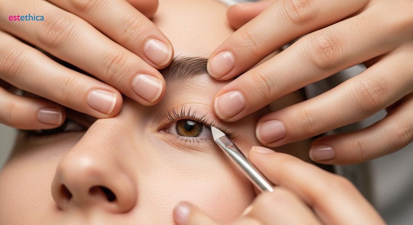 Cosmetic eyelid surgery for eye area enhancement
