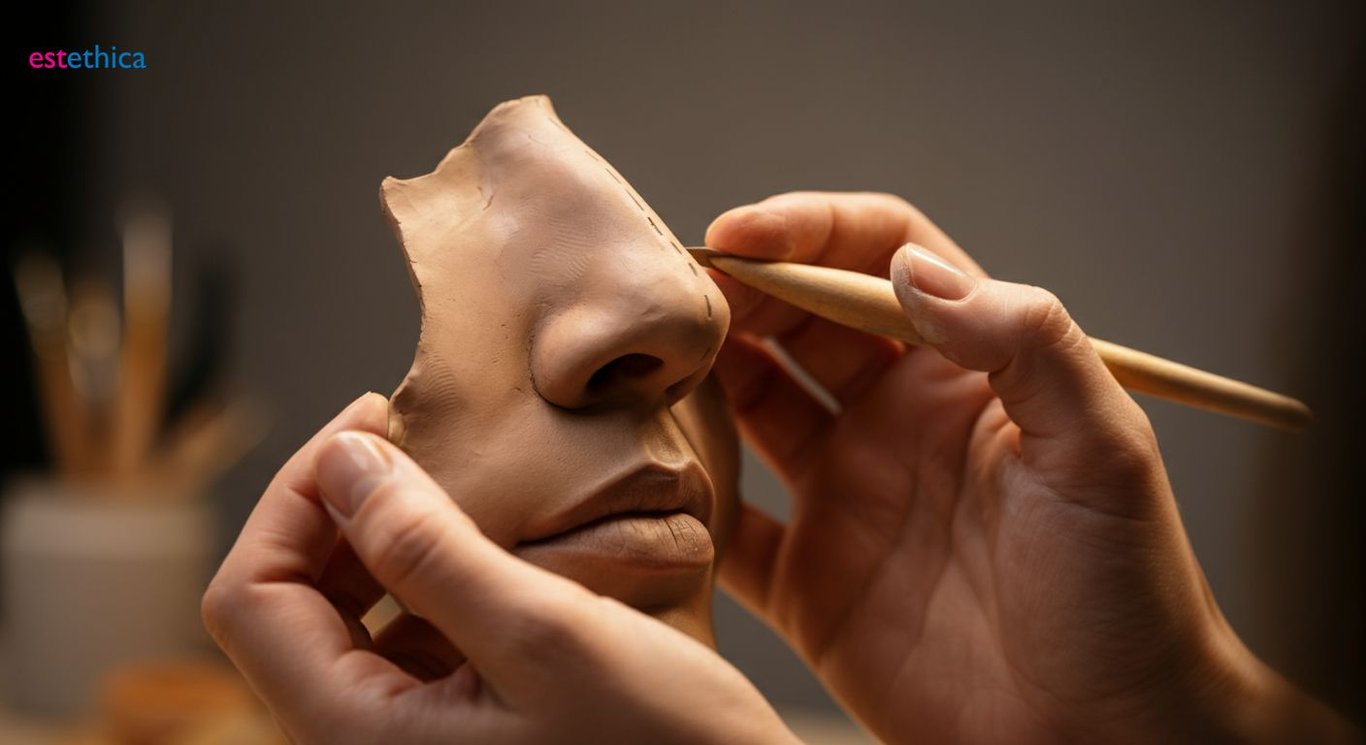 Cosmetic nose surgery consultation for rhinoplasty decision