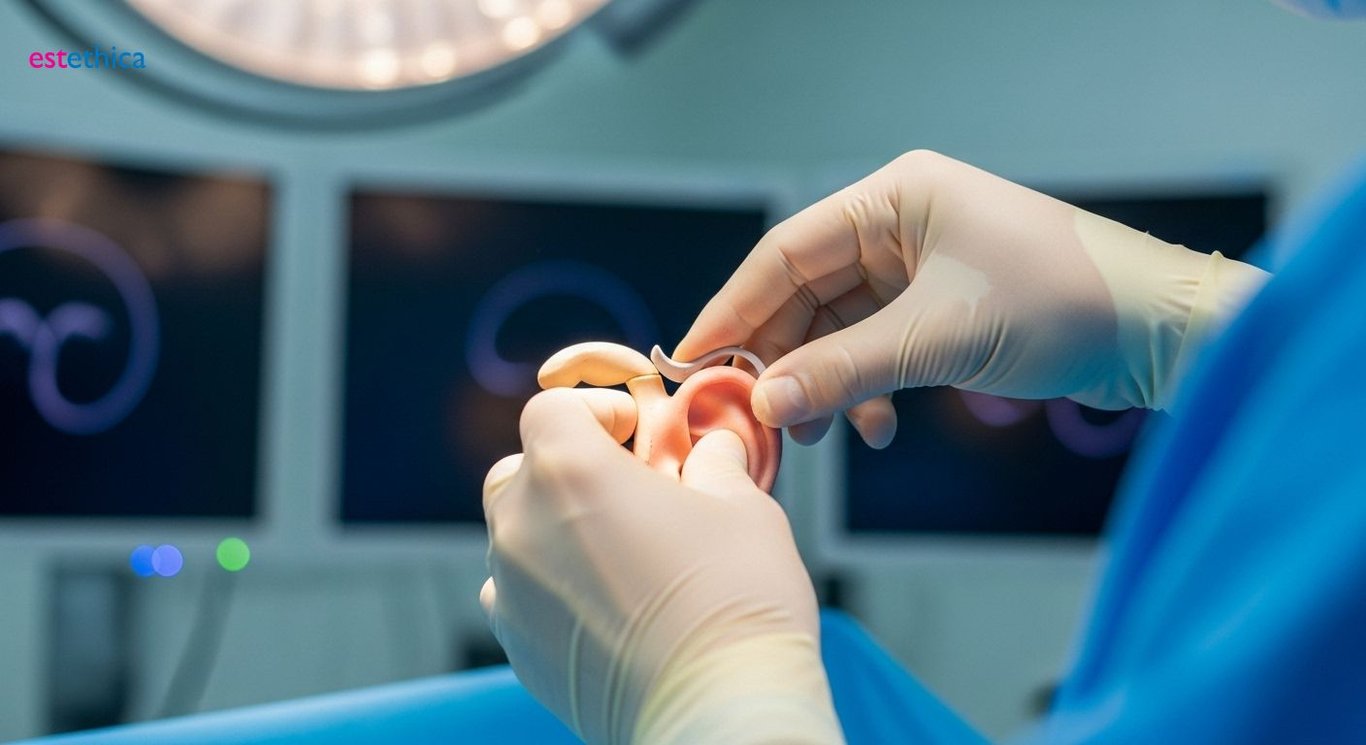 Ear pinning surgical techniques illustration