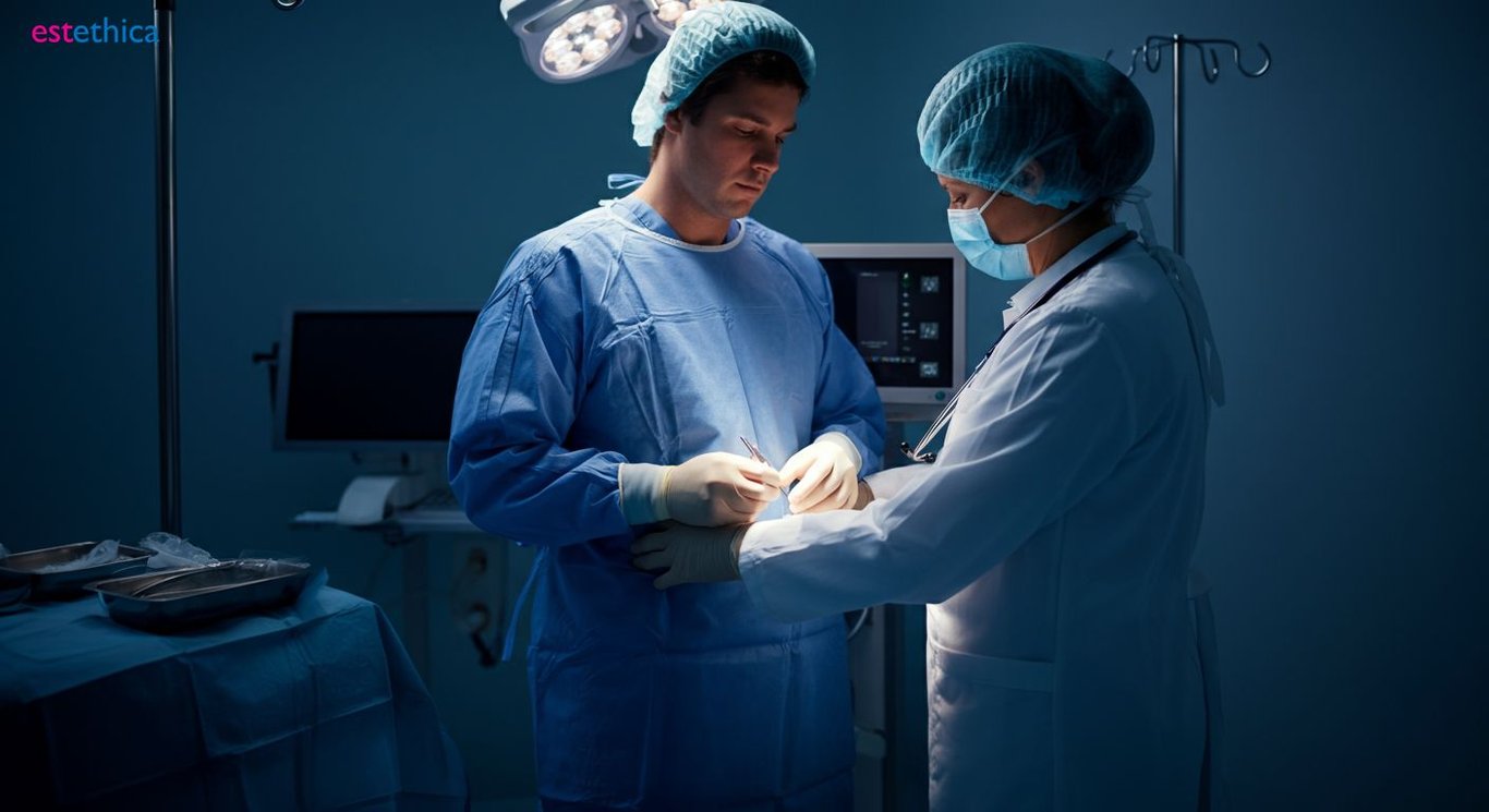 Gastric bypass surgery illustration for weight loss