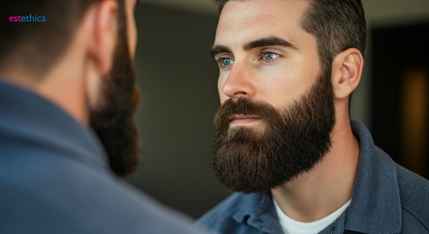 Beard transplant procedure steps illustration