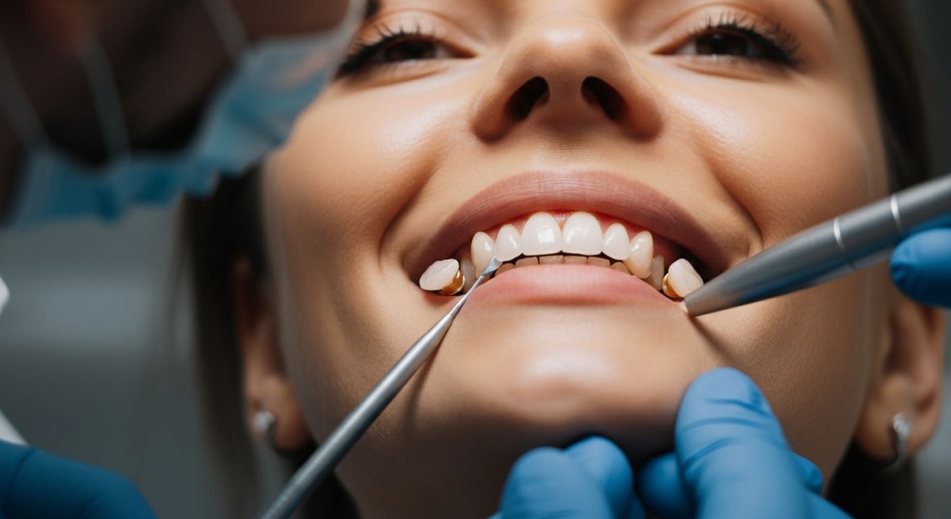 Hollywood gülüşü için lamine dişler ve zirkonyum kaplamalar