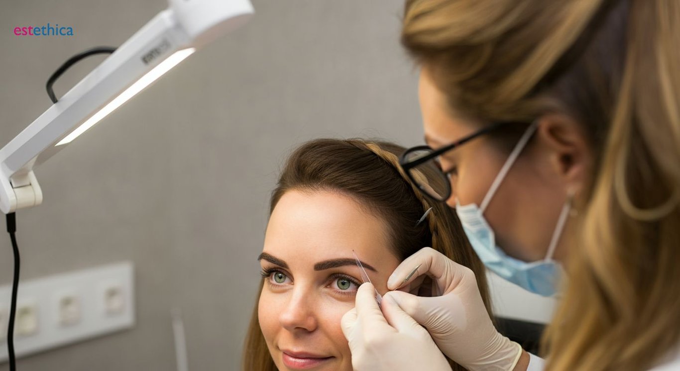 Eyebrow restoration transformation before and after