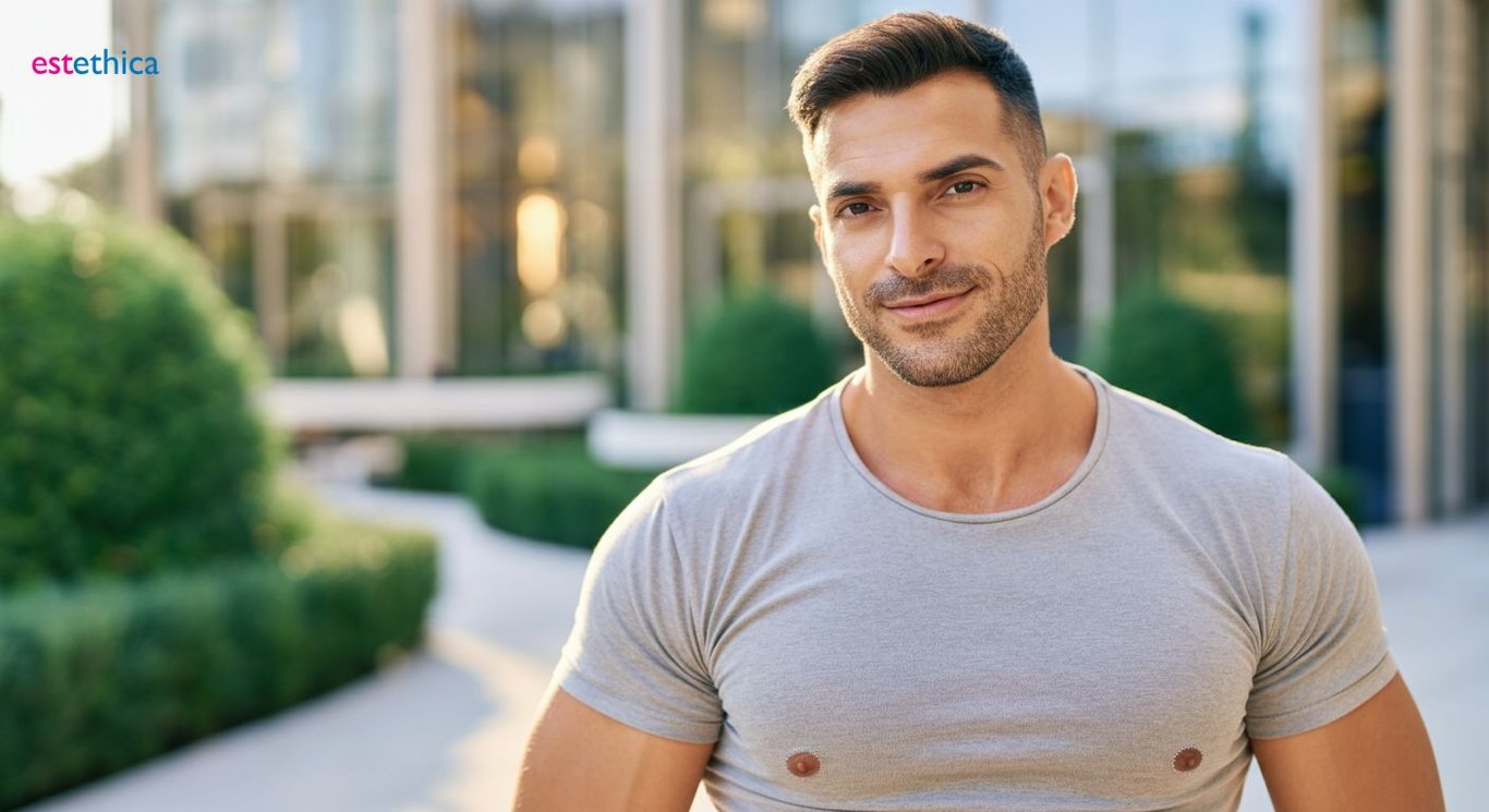 Male breast reduction surgery results