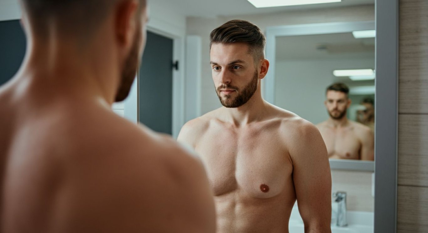 Male breast reduction surgery guide image