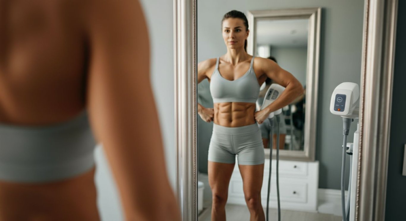 Emsculpt machine enhancing muscle definition
