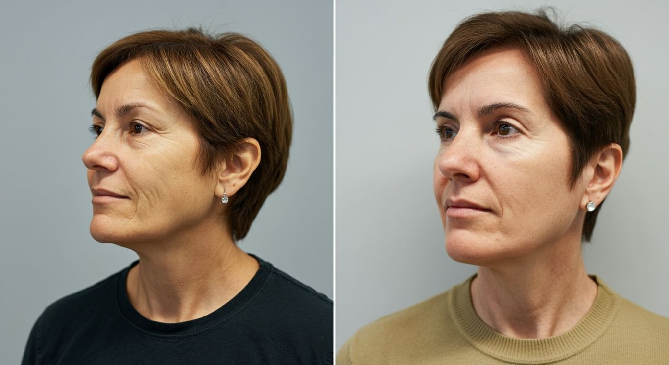 Neck lift before and after transformation results