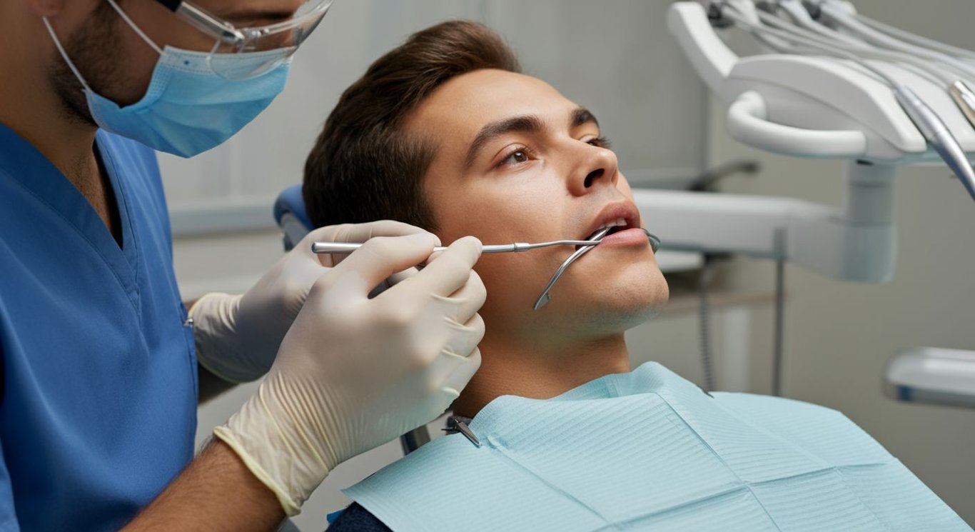 Dental implant osseointegration process with jawbone