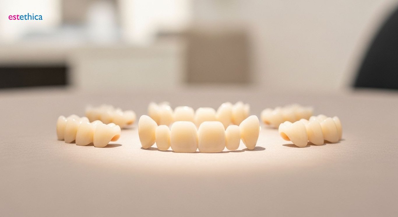 Porcelain veneers enhancing smile design