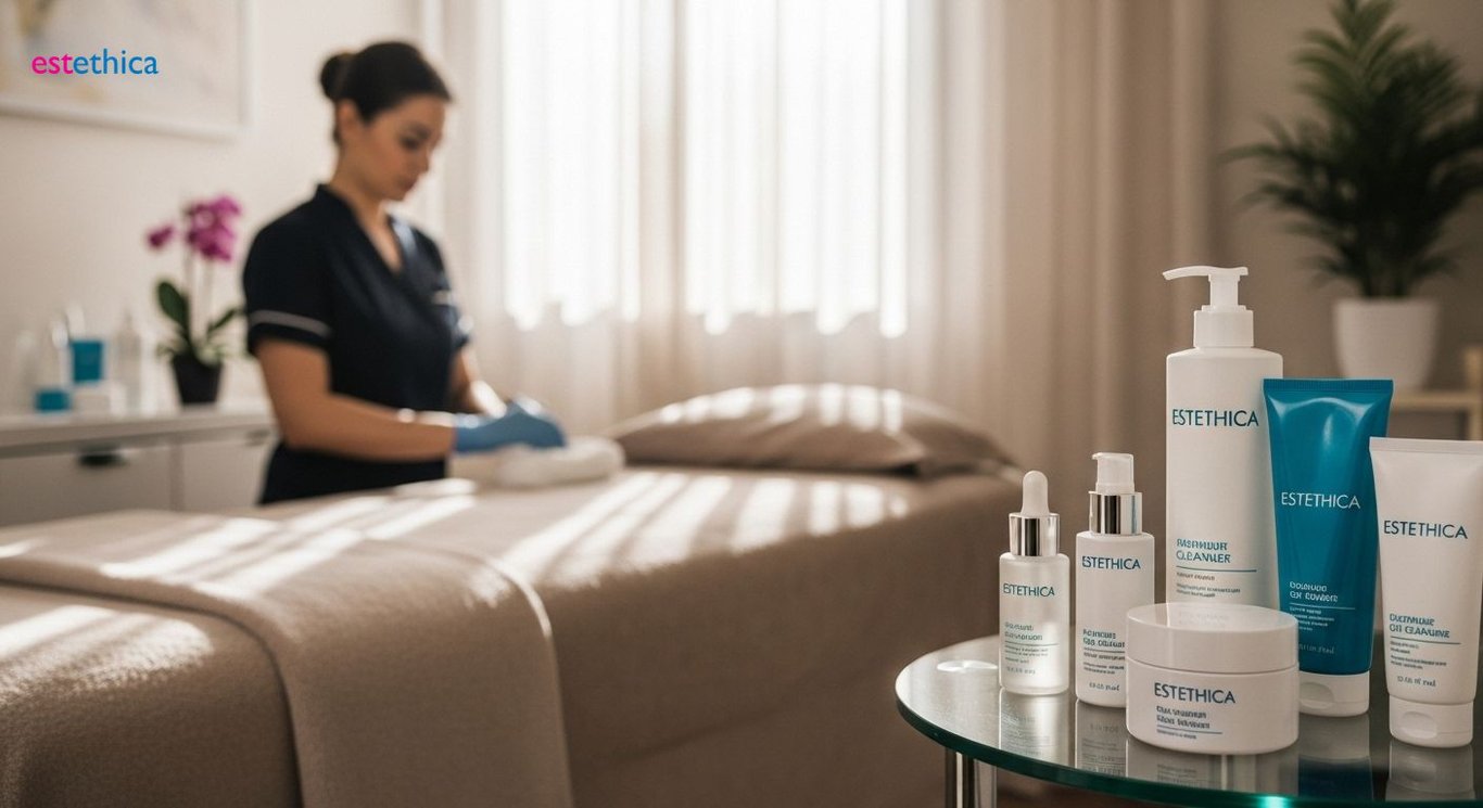 Profesyonel yüz bakımı, estetisyen dokunuşu, cilt sağlığı