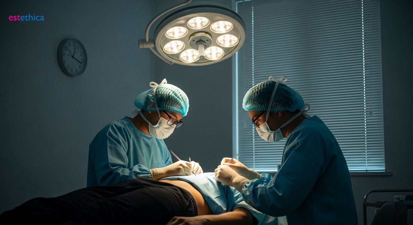 Abdominal etching surgery for six-pack abs