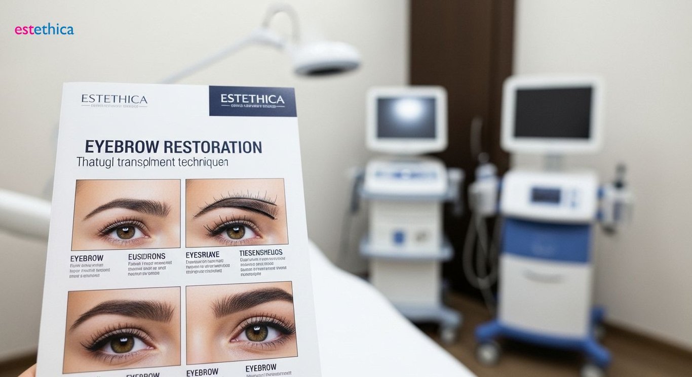 Eyebrow restoration procedure illustration