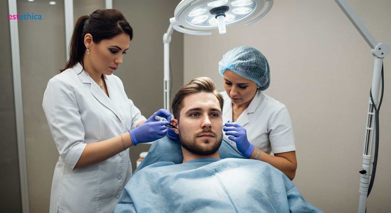 Modern hair restoration techniques illustration