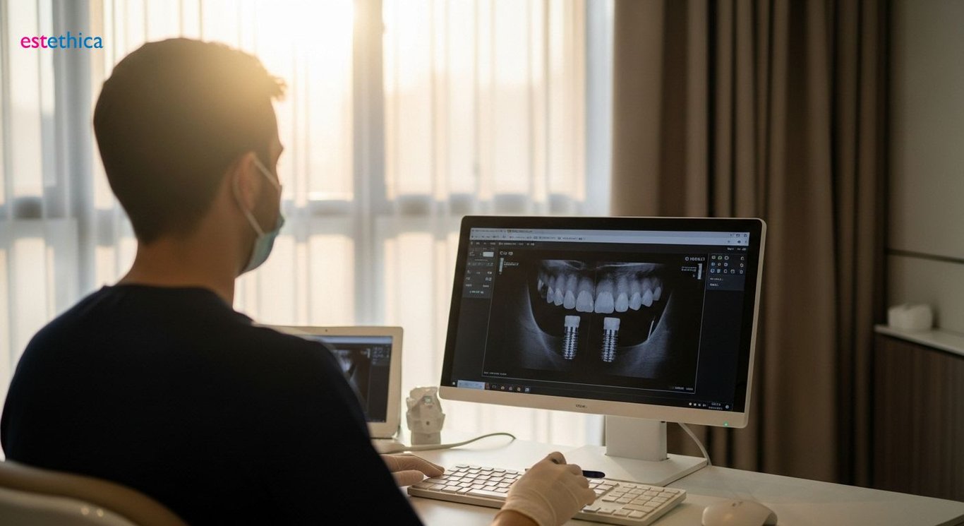 Dental implants osseointegration process illustration