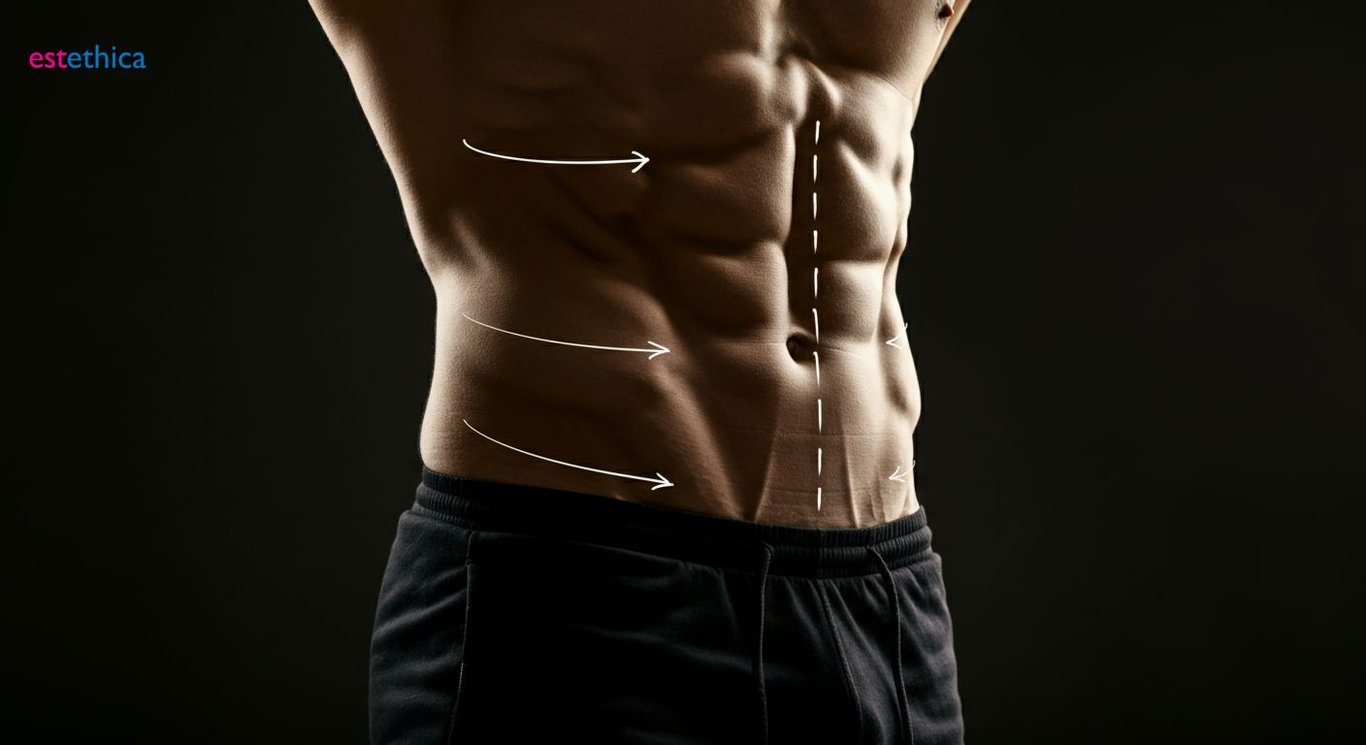 Abdominal etching surgery for six-pack abs