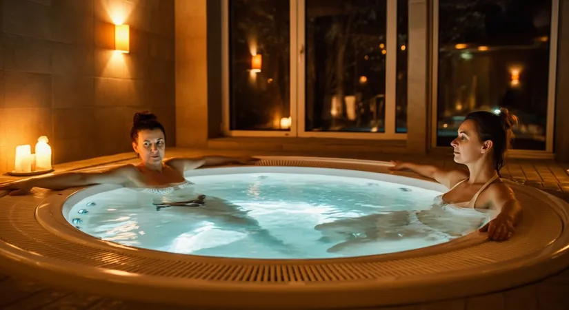 Mineral bath preparation in Jacuzzi